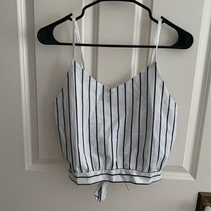 Pinstripe Navy blue & white Crop tank